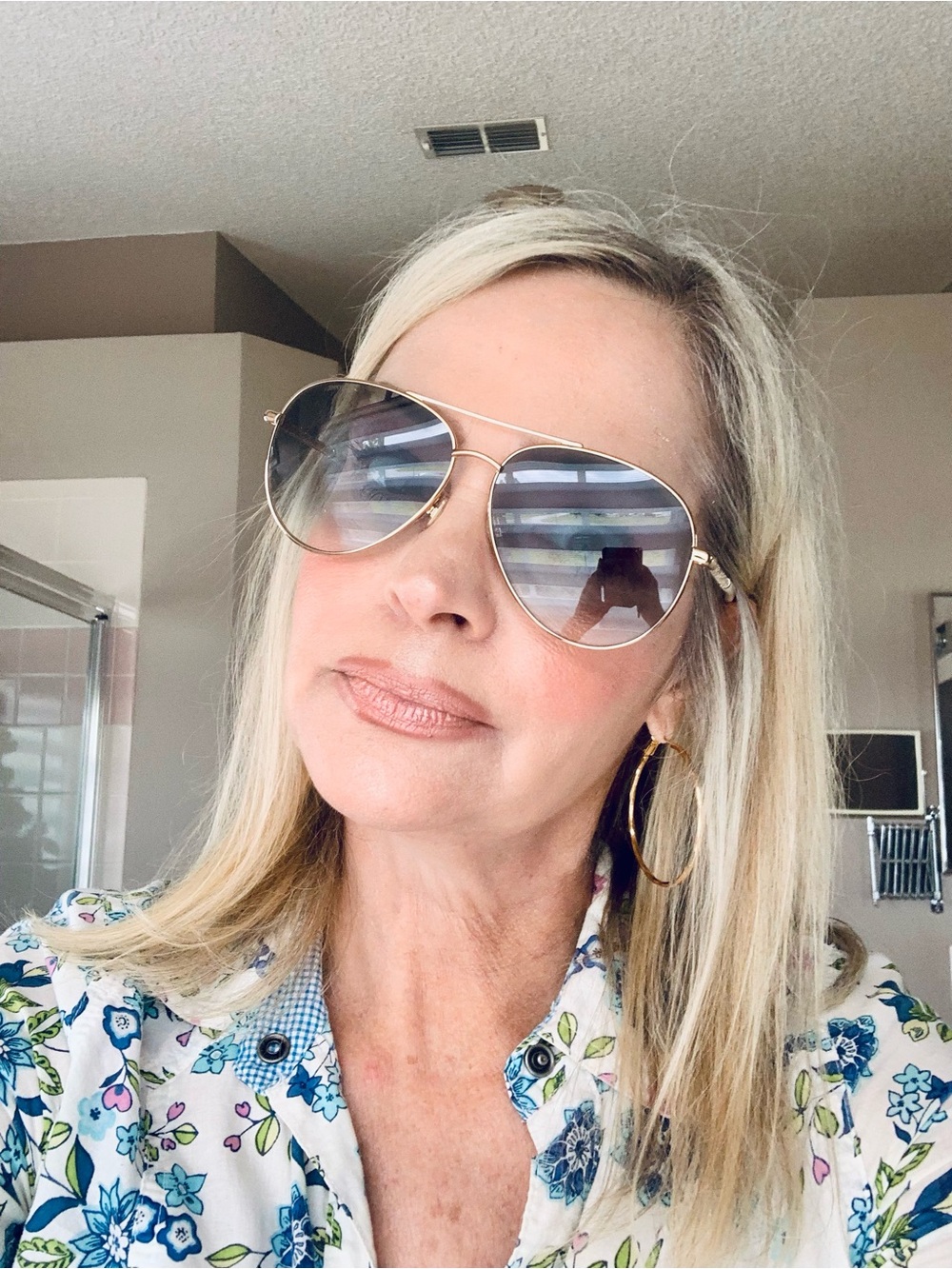 Jimmy Choo Gold Aviator Sunglasses with Green Gradient Lenses